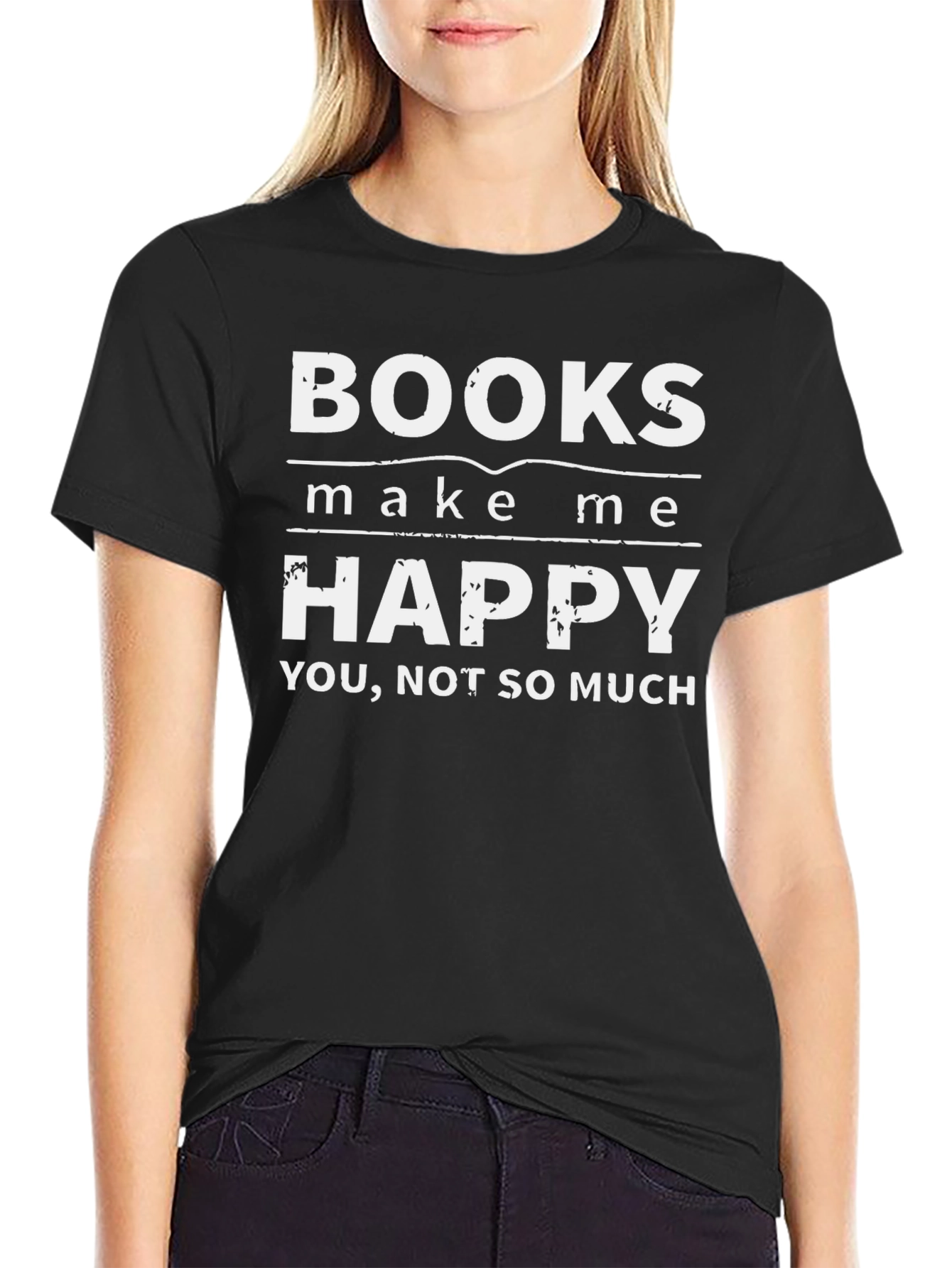 Books Make Me Happy T-Shirt - Funny Novelty Tee