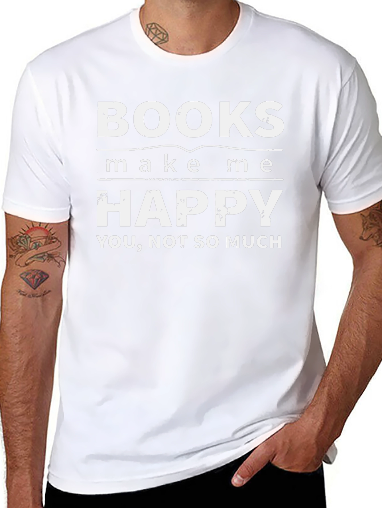 Books Make Me Happy T-Shirt - Funny Novelty Tee