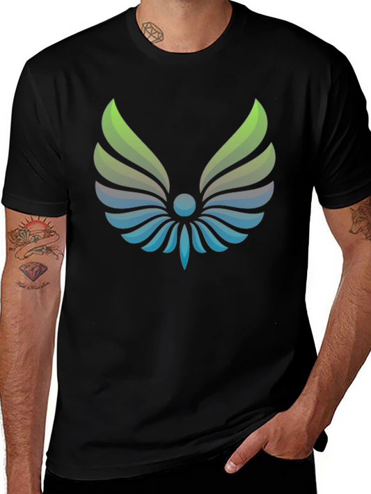 Winged Logo Black T-Shirt - Modern Graphic Tee