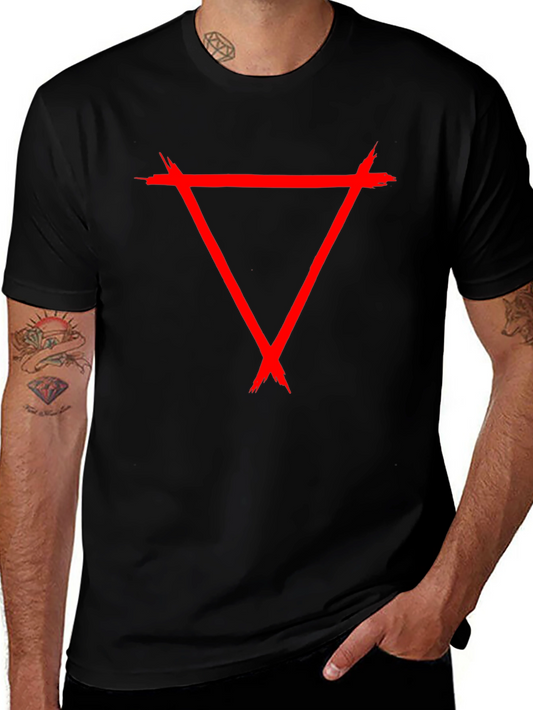 Red Triangle Graphic Black Tee