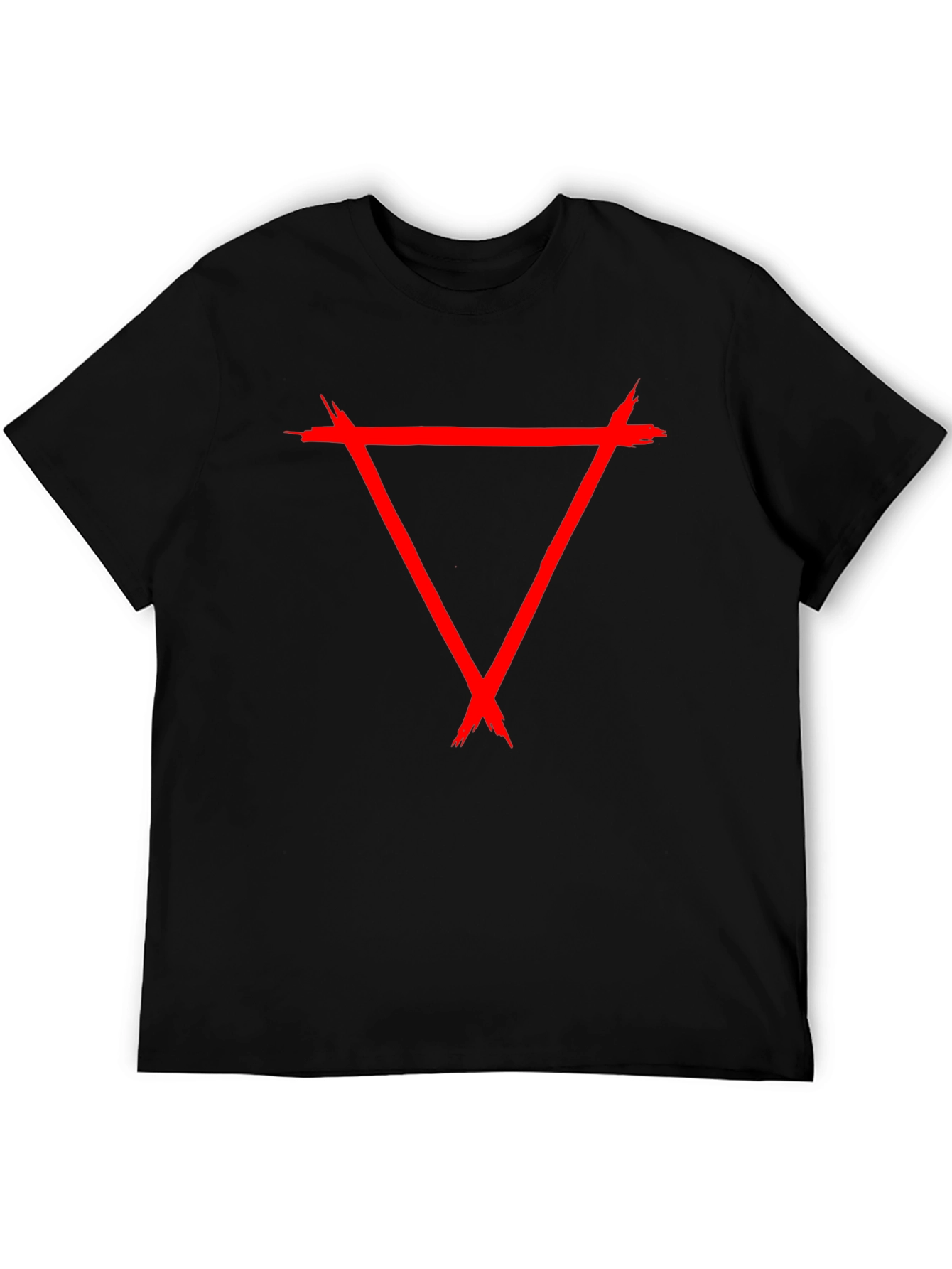 Red Triangle Graphic Black Tee