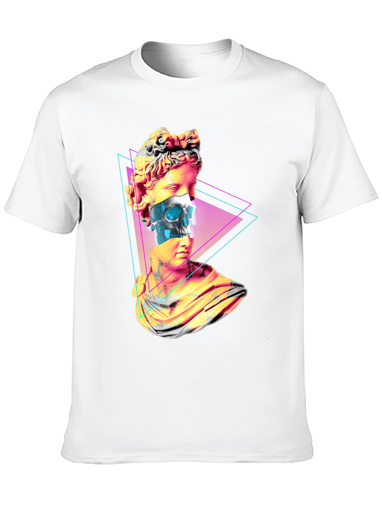Statue Skull Graphic Tee - Mens Black T-Shirt