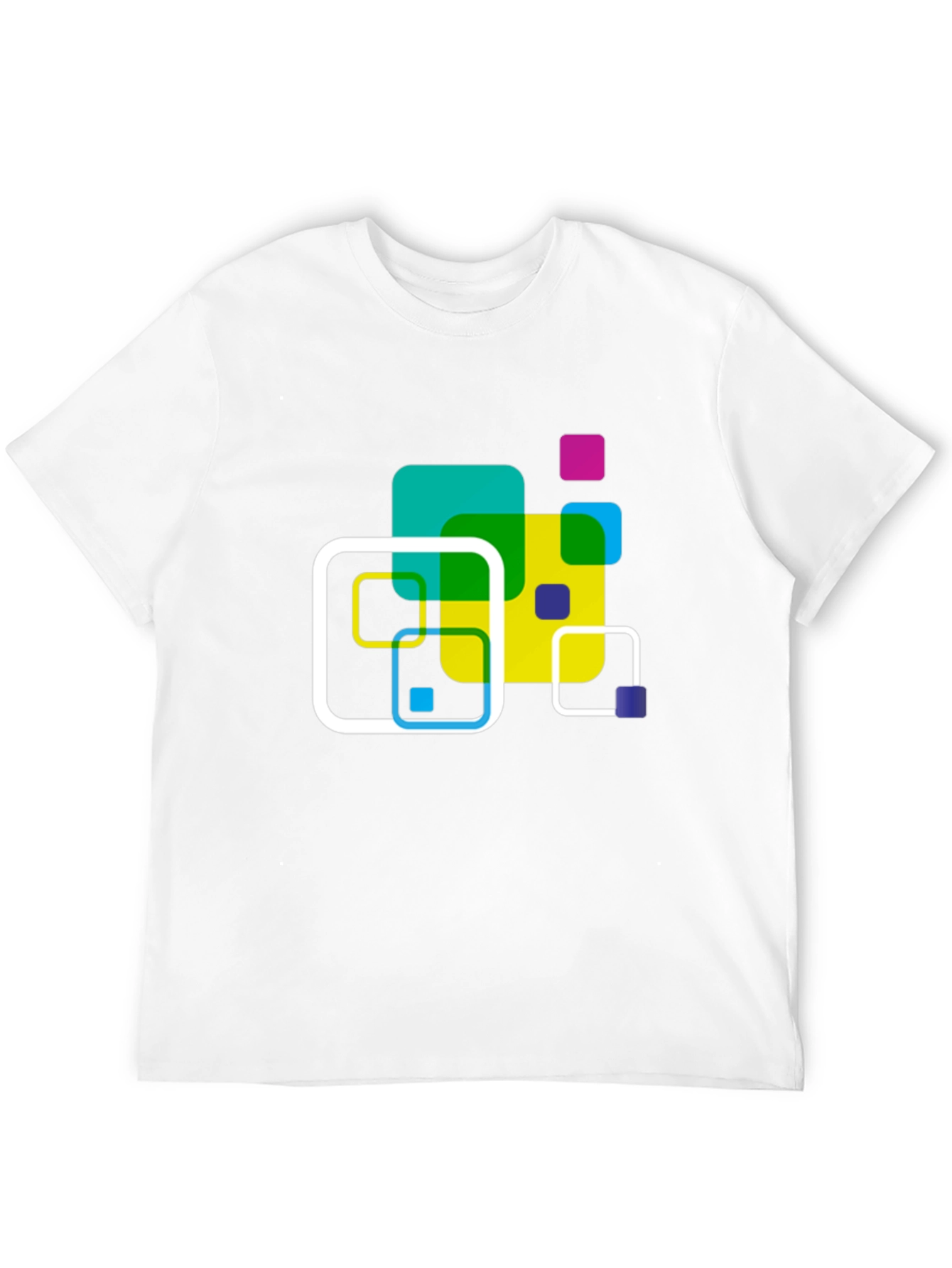 Abstract Square Design Black T-Shirt