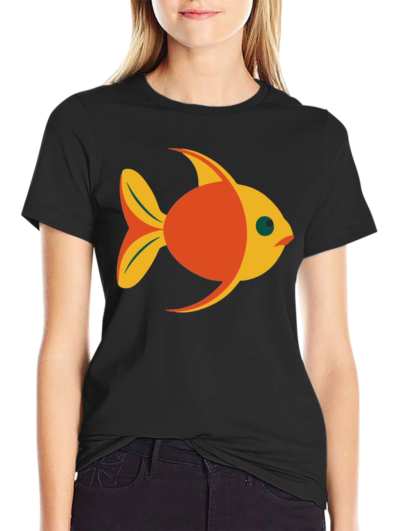 Fish Graphic Black T-Shirt - Fun Casual Wear