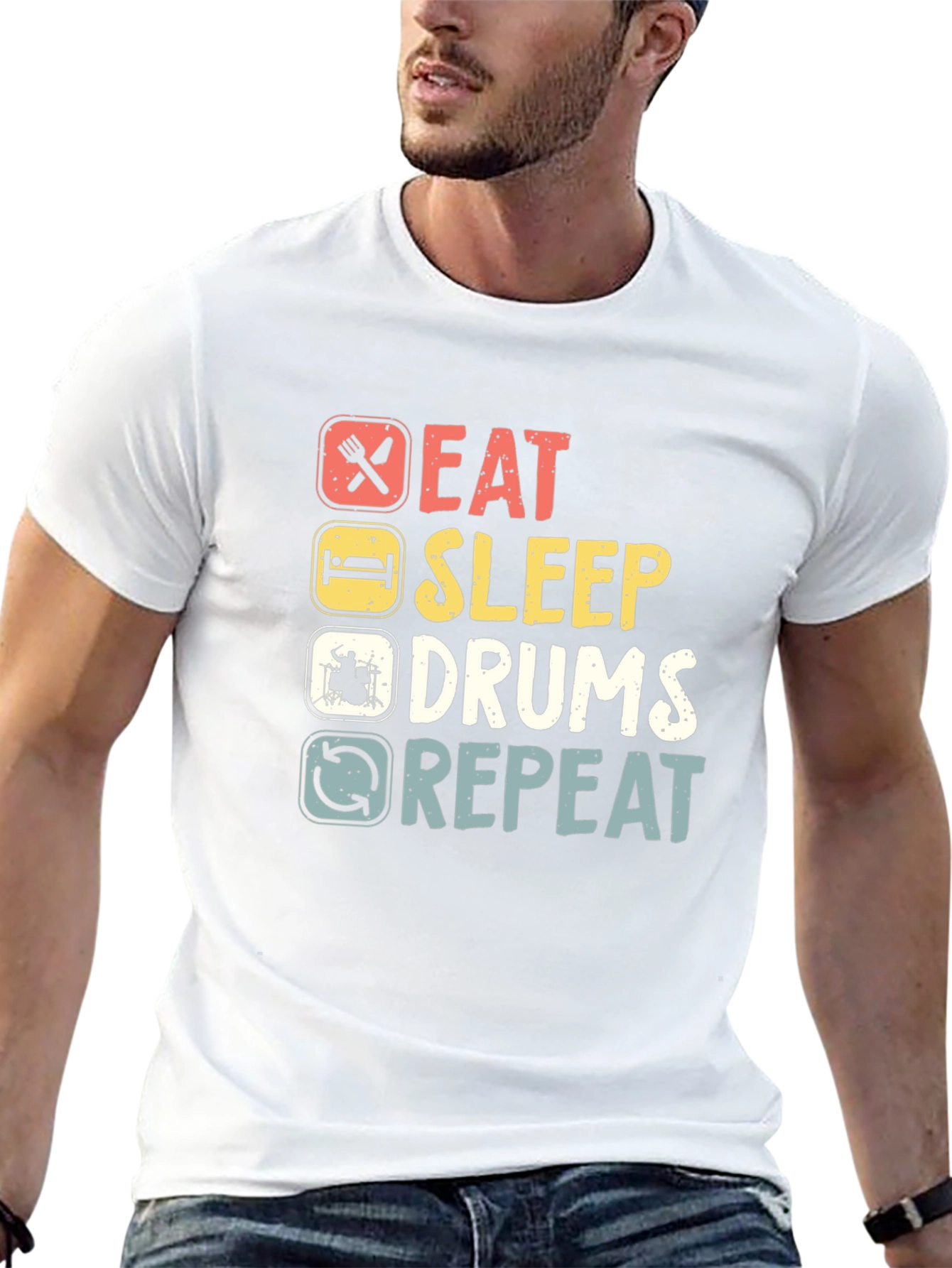 Eat Sleep Drums Repeat Graphic Tee