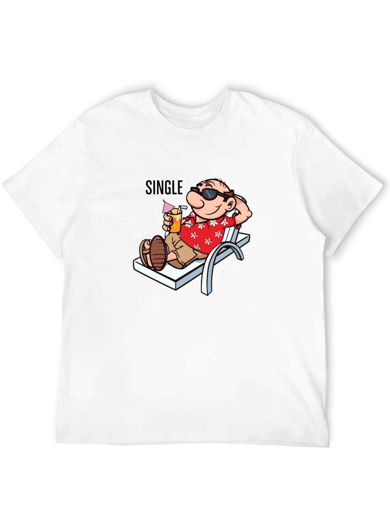 Single Man Cartoon Relaxing Graphic T-Shirt