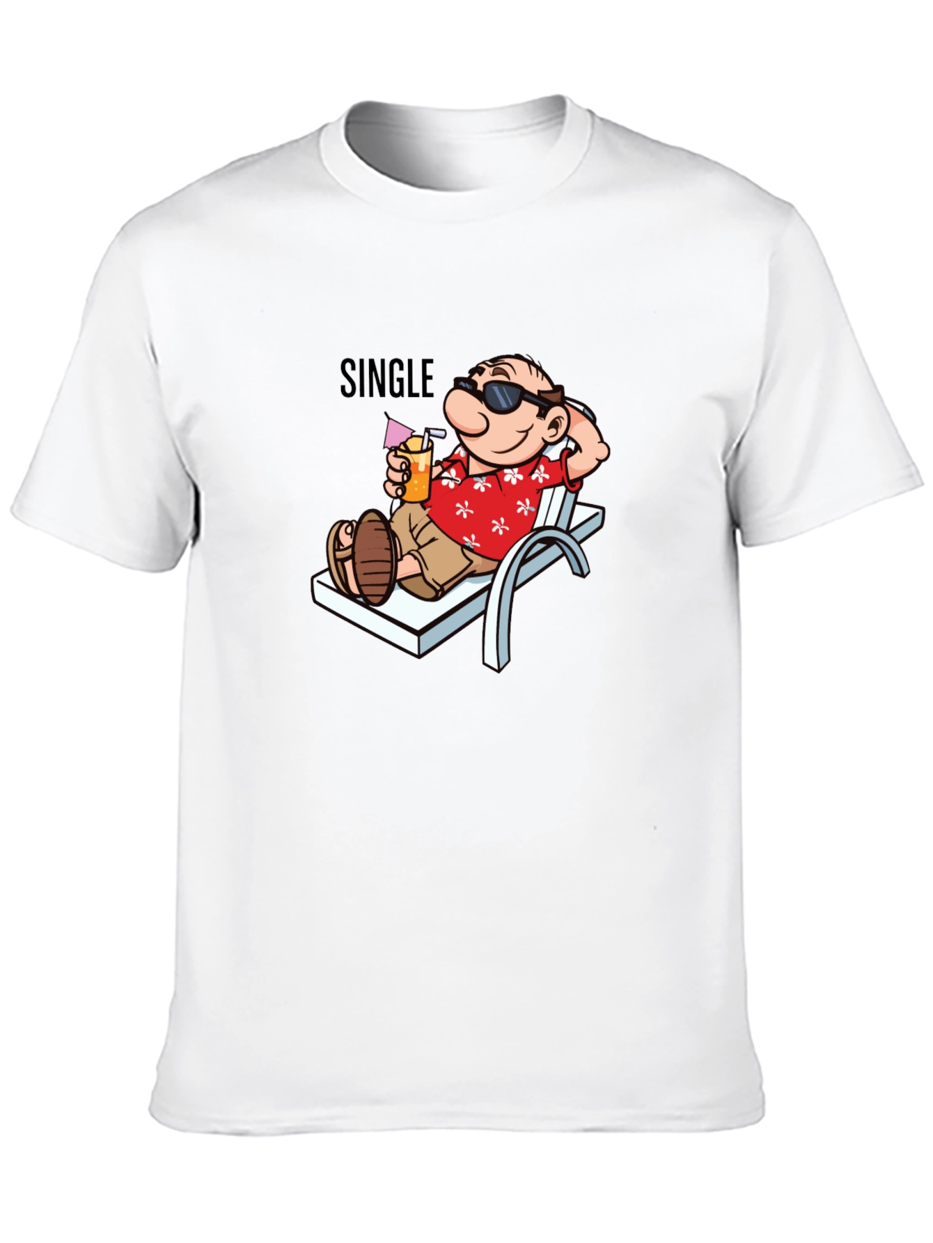 Single Man Cartoon Relaxing Graphic T-Shirt