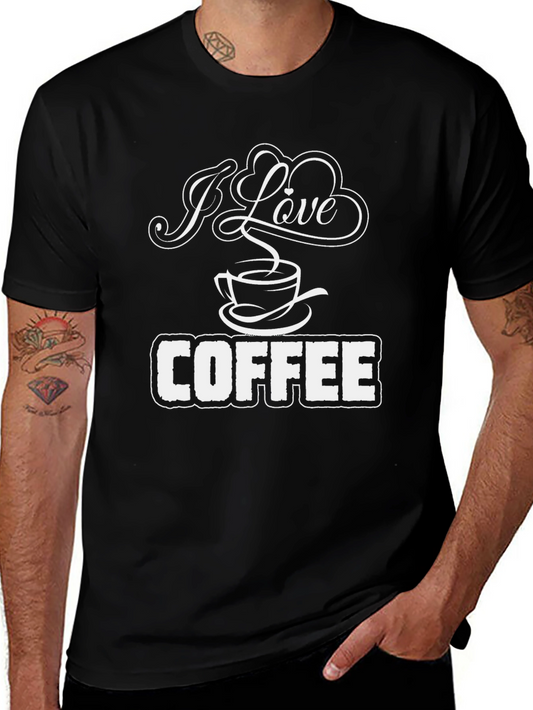 I Love Coffee Graphic T-Shirt - Stylish Coffee Lover Tee