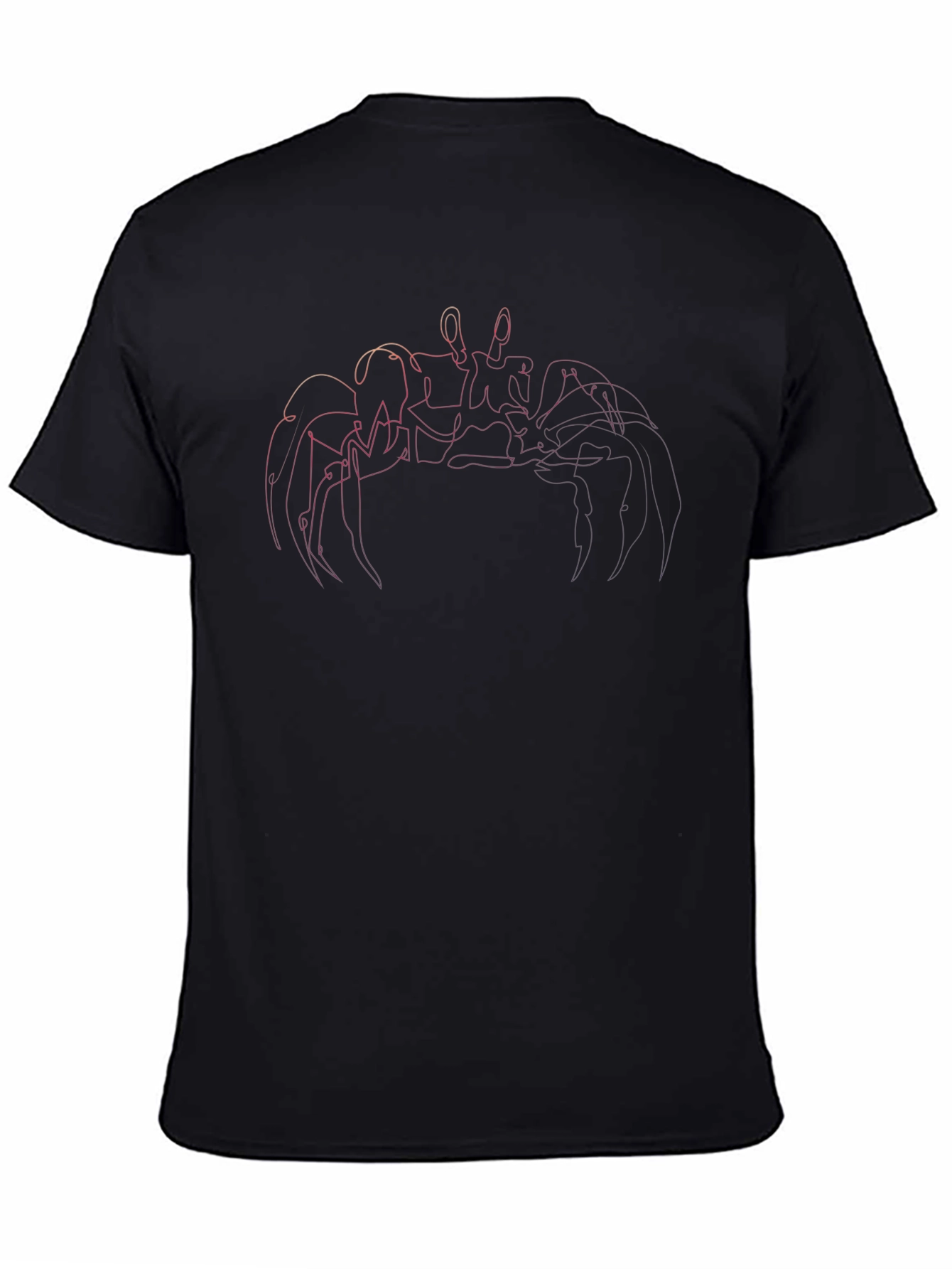 Abstract Crab Line Art Black T-Shirt
