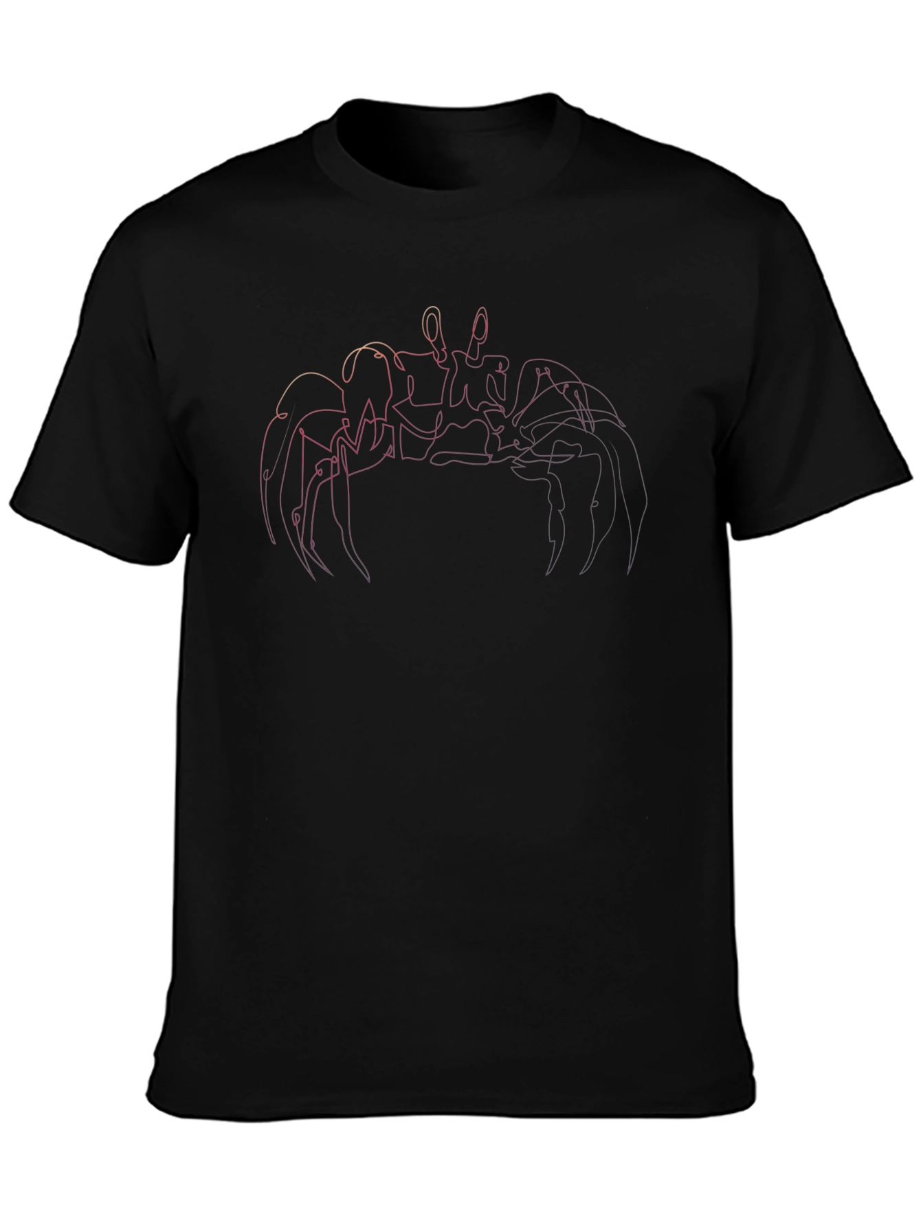 Abstract Crab Line Art Black T-Shirt