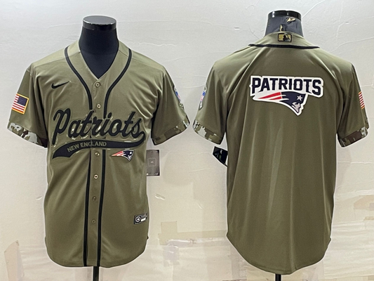 Men's New England Patriots Olive 2022 Salute To Service Limited Jerseys