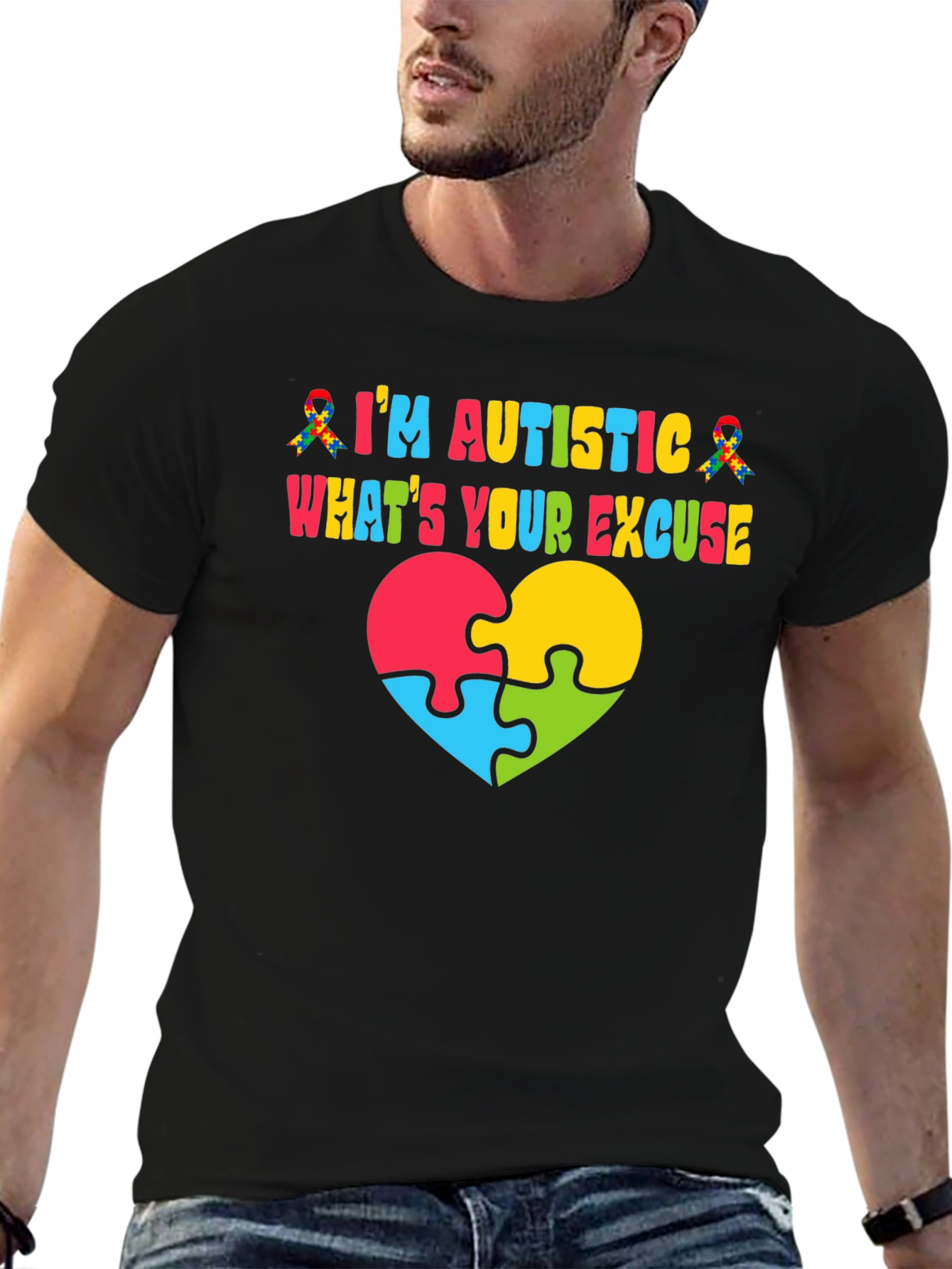 Autism Awareness T-Shirt - Puzzle Heart Design