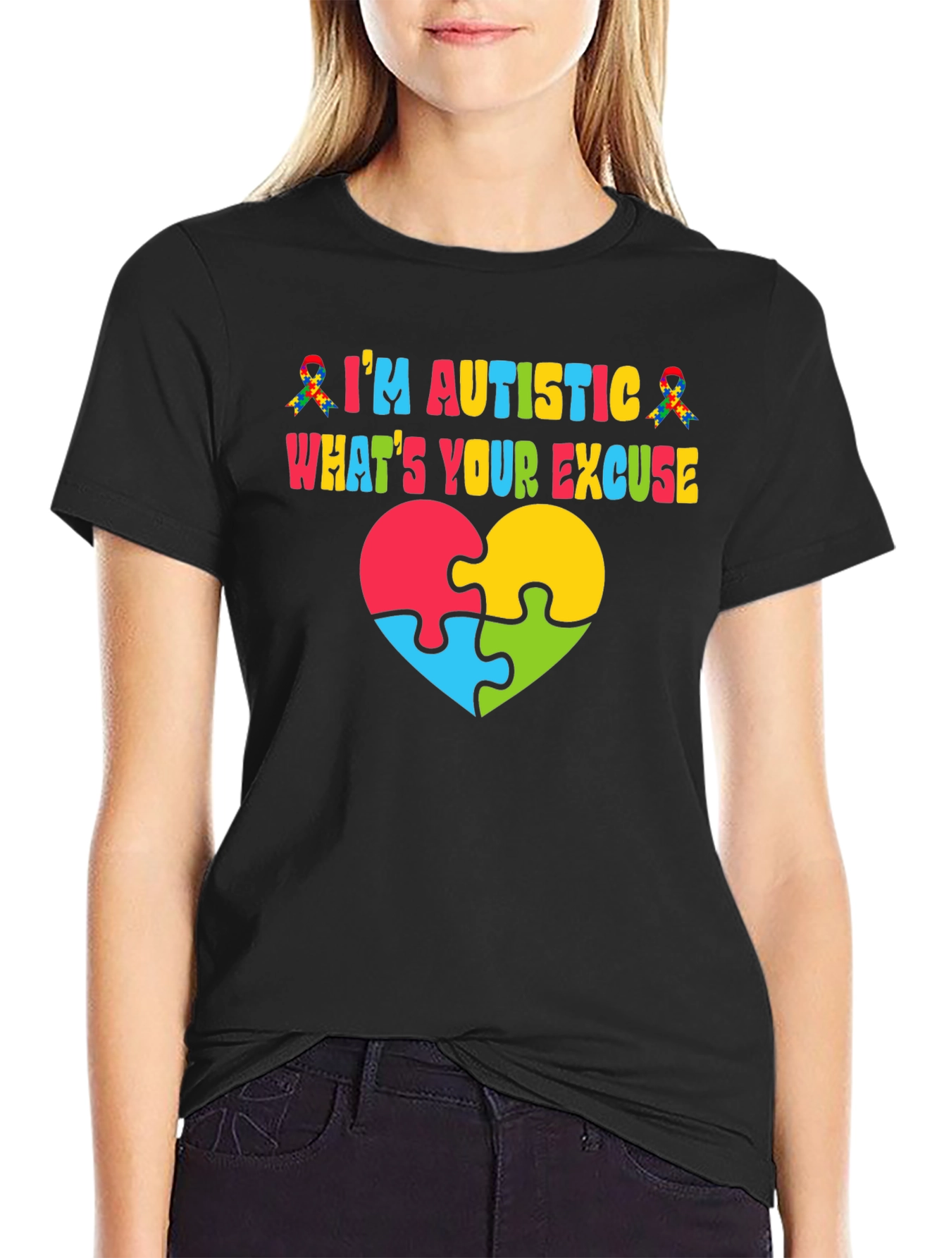 Autism Awareness T-Shirt - Puzzle Heart Design
