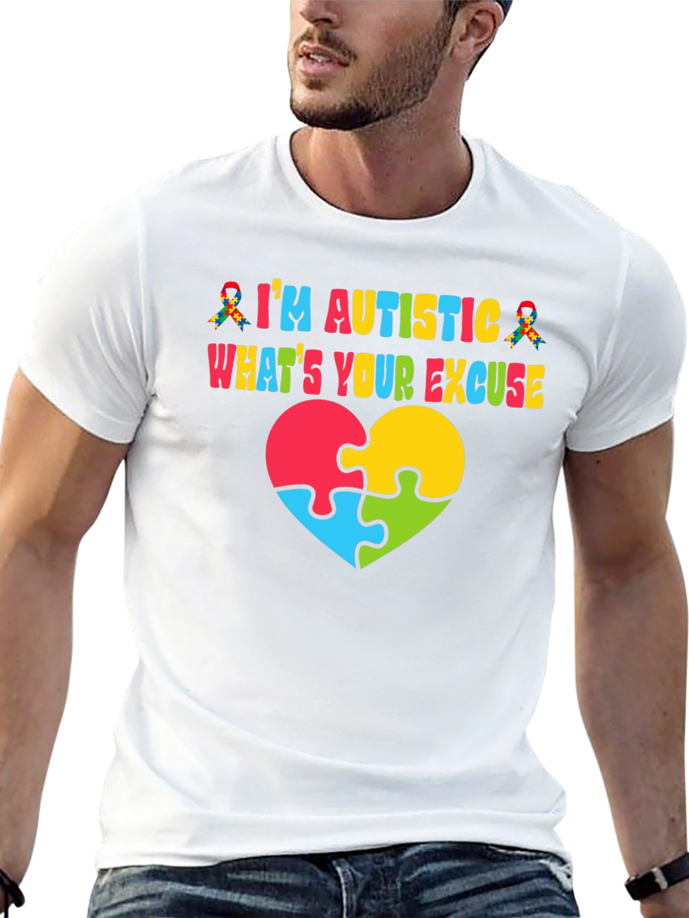 Autism Awareness T-Shirt - Puzzle Heart Design