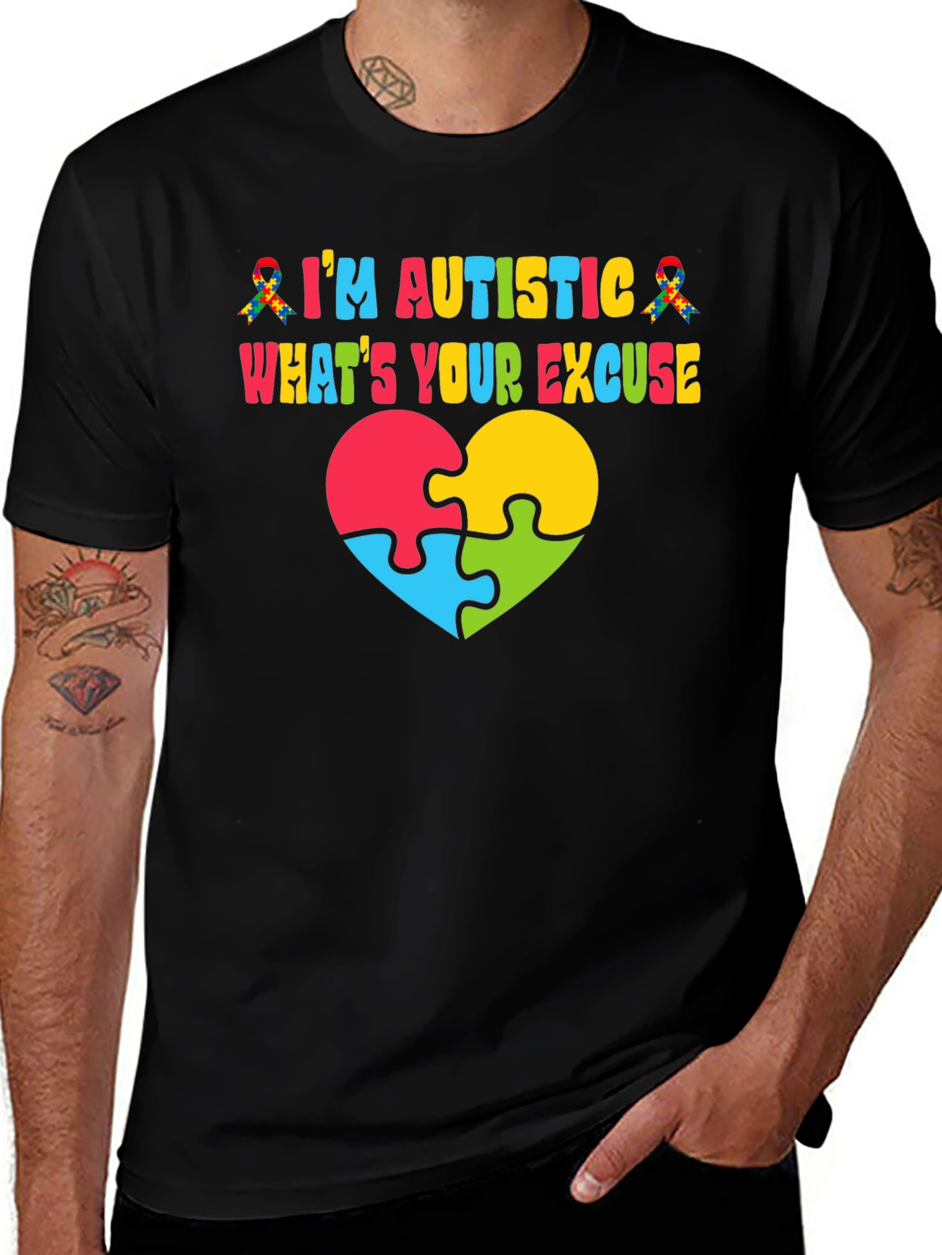 Autism Awareness T-Shirt - Puzzle Heart Design