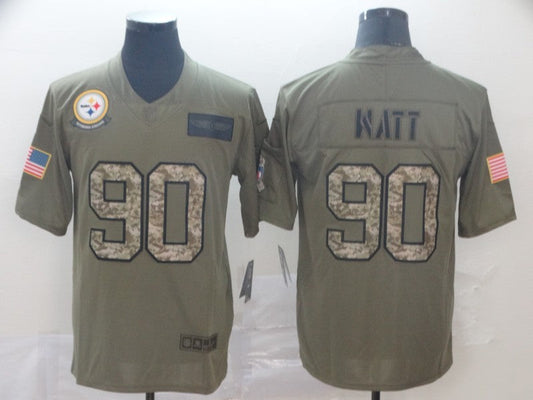 Men's Pittsburgh Steelers T.J. Watt #90 Brown Authentic Game Jerseys