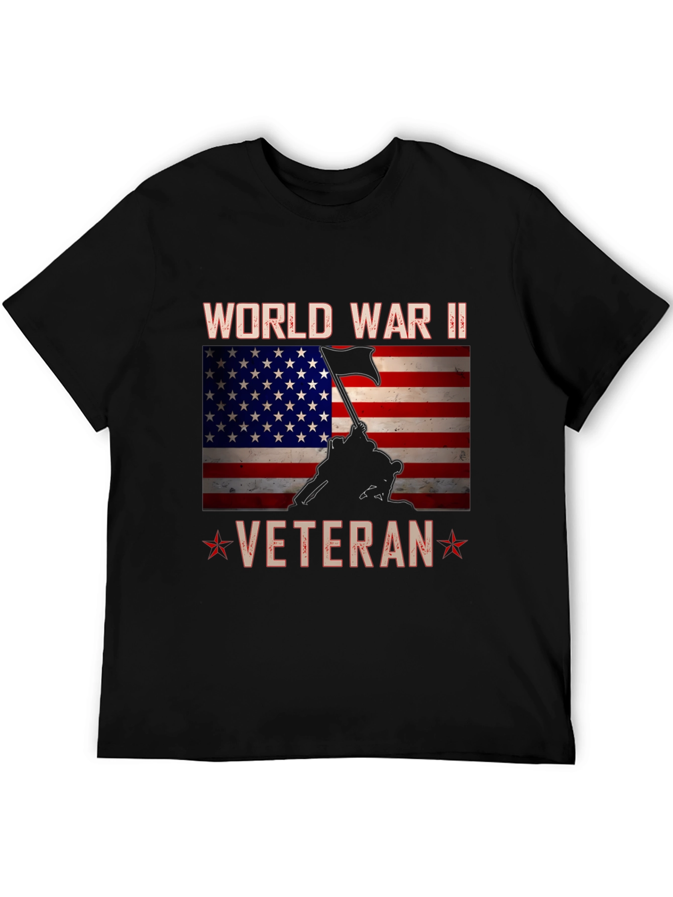 WWII Veteran T-Shirt - Patriotic American Flag Design