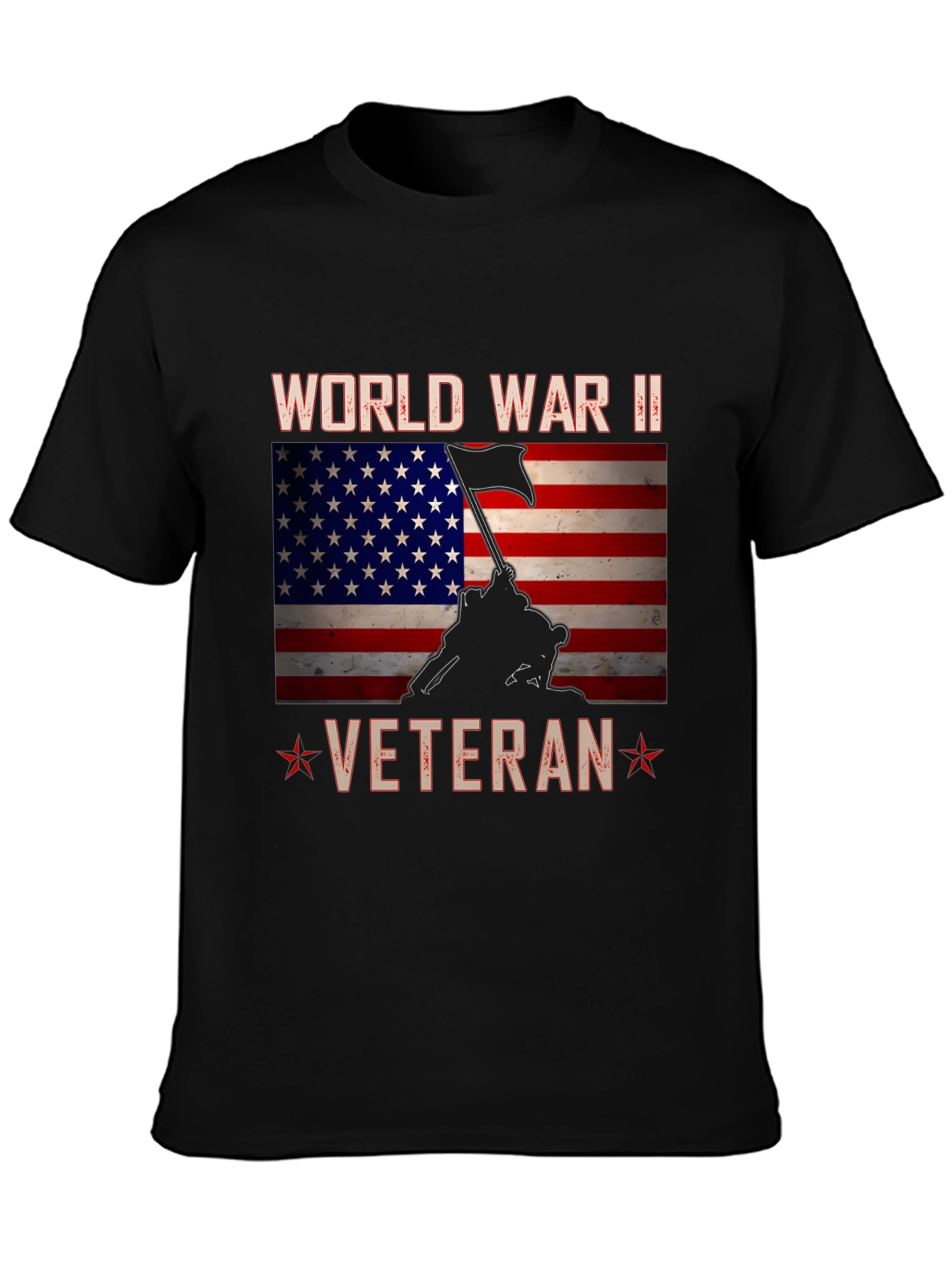 WWII Veteran T-Shirt - Patriotic American Flag Design