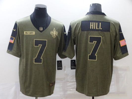 Men's New Orleans Saints Taysom Hill #7 Brown Game Jerseys