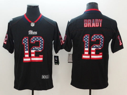 Men's New England Patriots #12 Tom Brady Black Alternate Game Jerseys