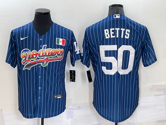 Men's Los Angeles Dodgers Mookie Betts #50 Blue Alternate Game Jerseys