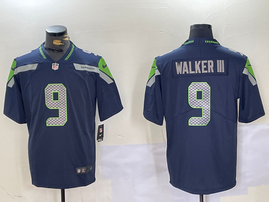 Men's Seattle Seahawks Kenneth Walker III #9 Navy Player Game Jerseys