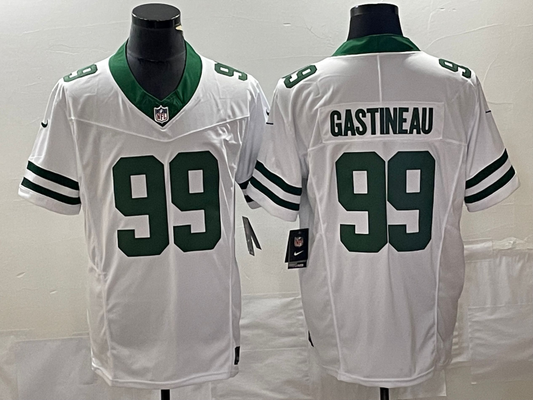 Men's New York Jets Mark Gastineau #99 White Legacy Vapor F.U.S.E. Limited Jerseys