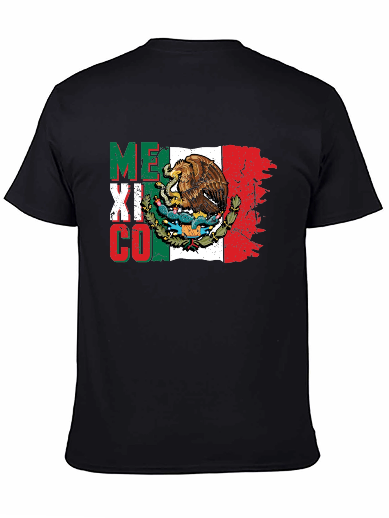Mexico Flag Eagle T-Shirt - Black