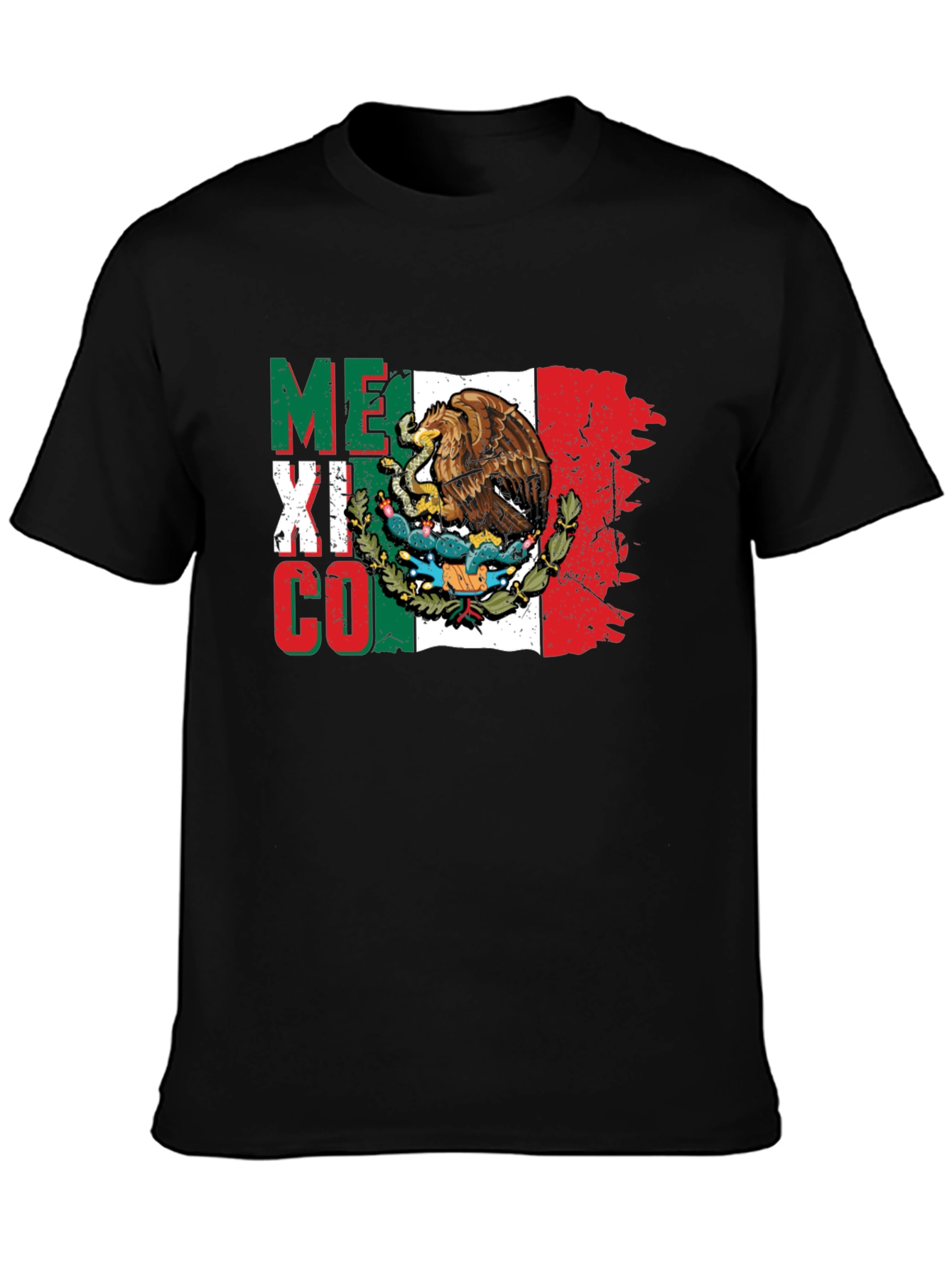 Mexico Flag Eagle T-Shirt - Black
