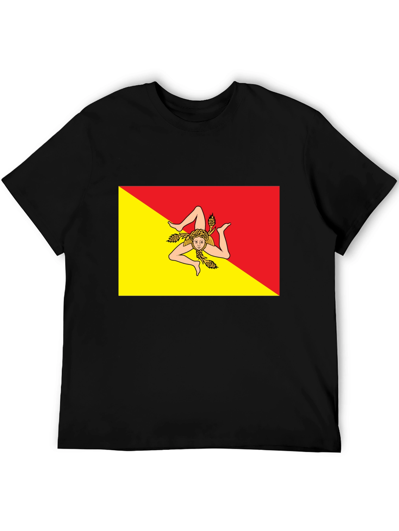 Sicily Flag T-Shirt - Mens Black Tee