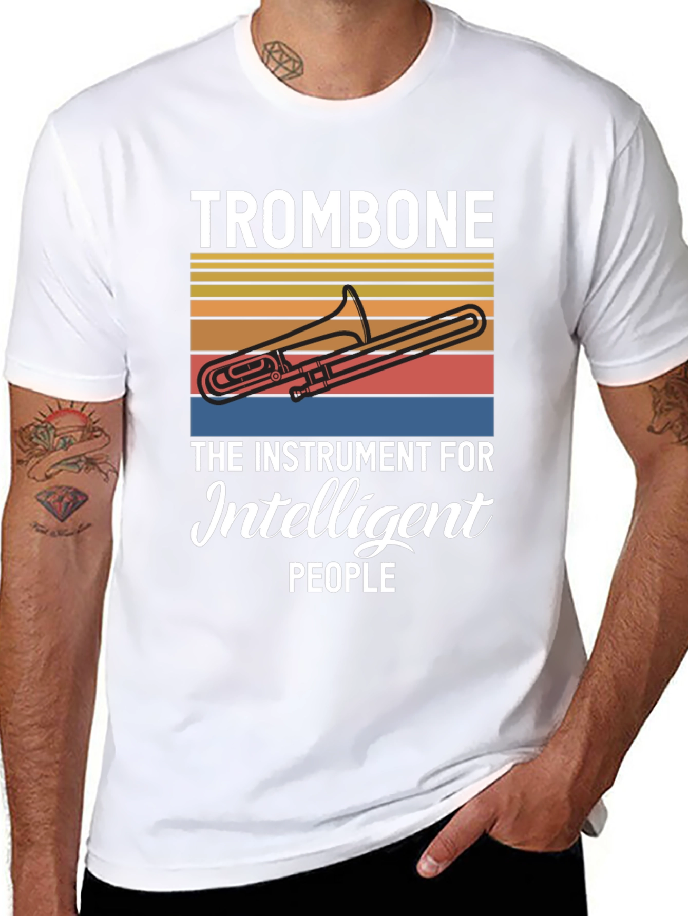 Trombone Instrument for Intelligent People Black T-Shirt