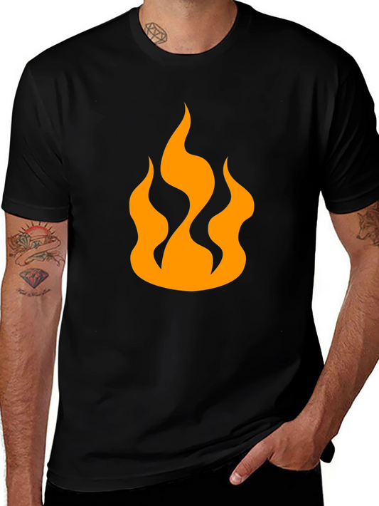 Flame Graphic Black T-Shirt - Bold Casual Style