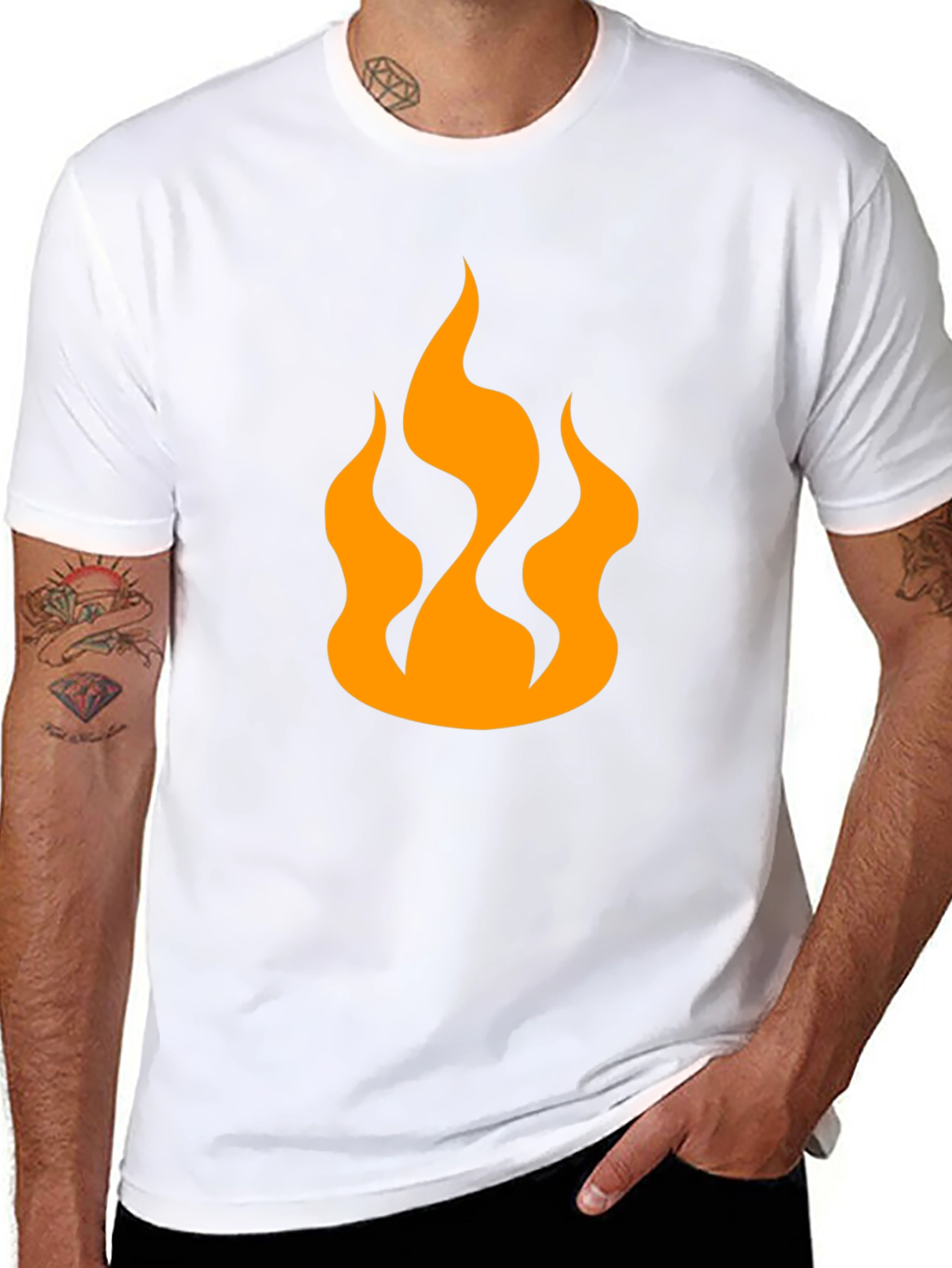 Flame Graphic Black T-Shirt - Bold Casual Style