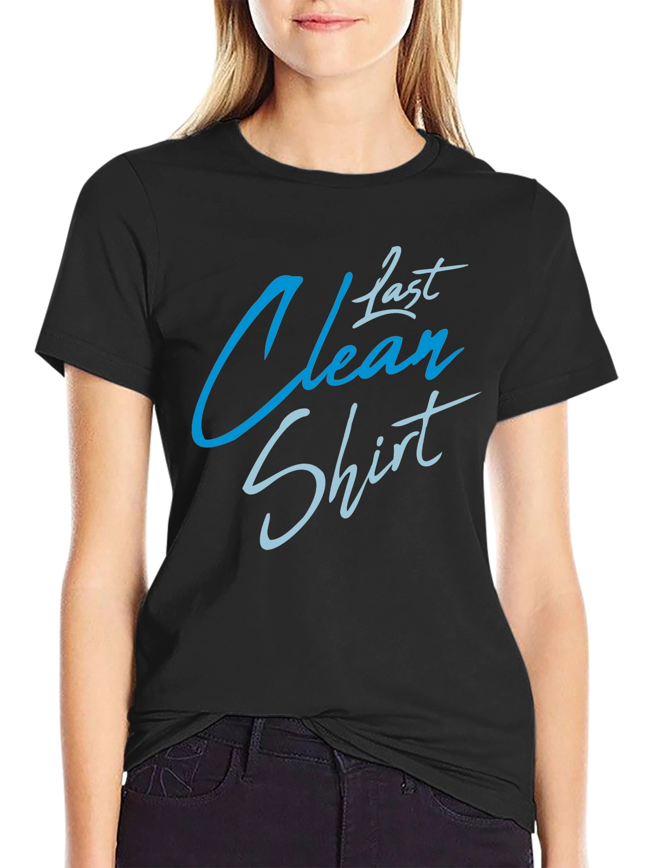 Last Clean Shirt Graphic Tee -  Black Cotton Blend