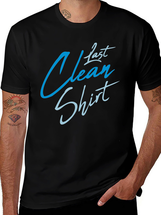 Last Clean Shirt Graphic Tee -  Black Cotton Blend