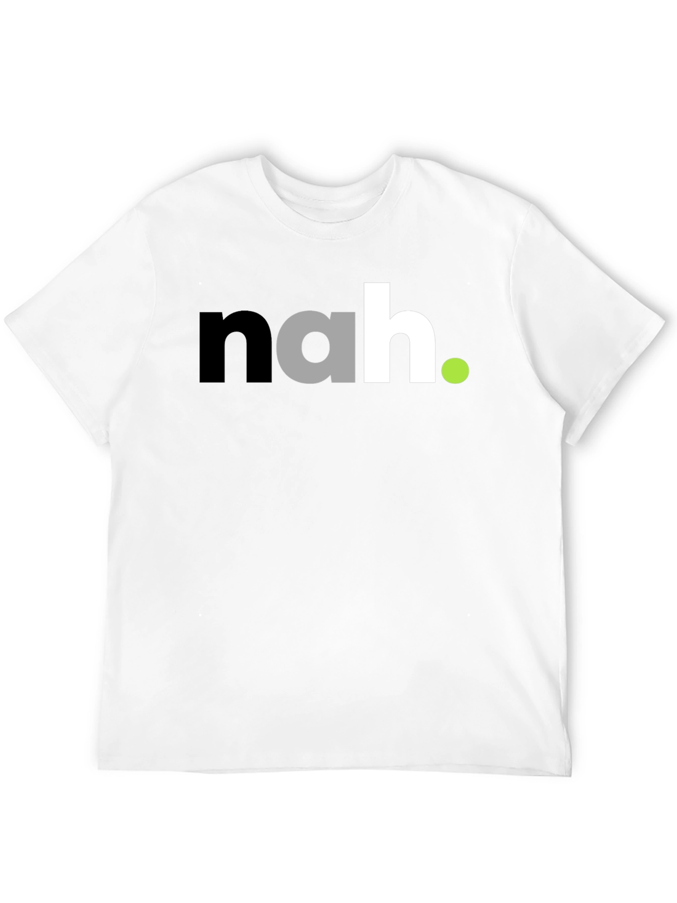 Funny Sarcastic Nah Graphic Mens Black T-Shirt