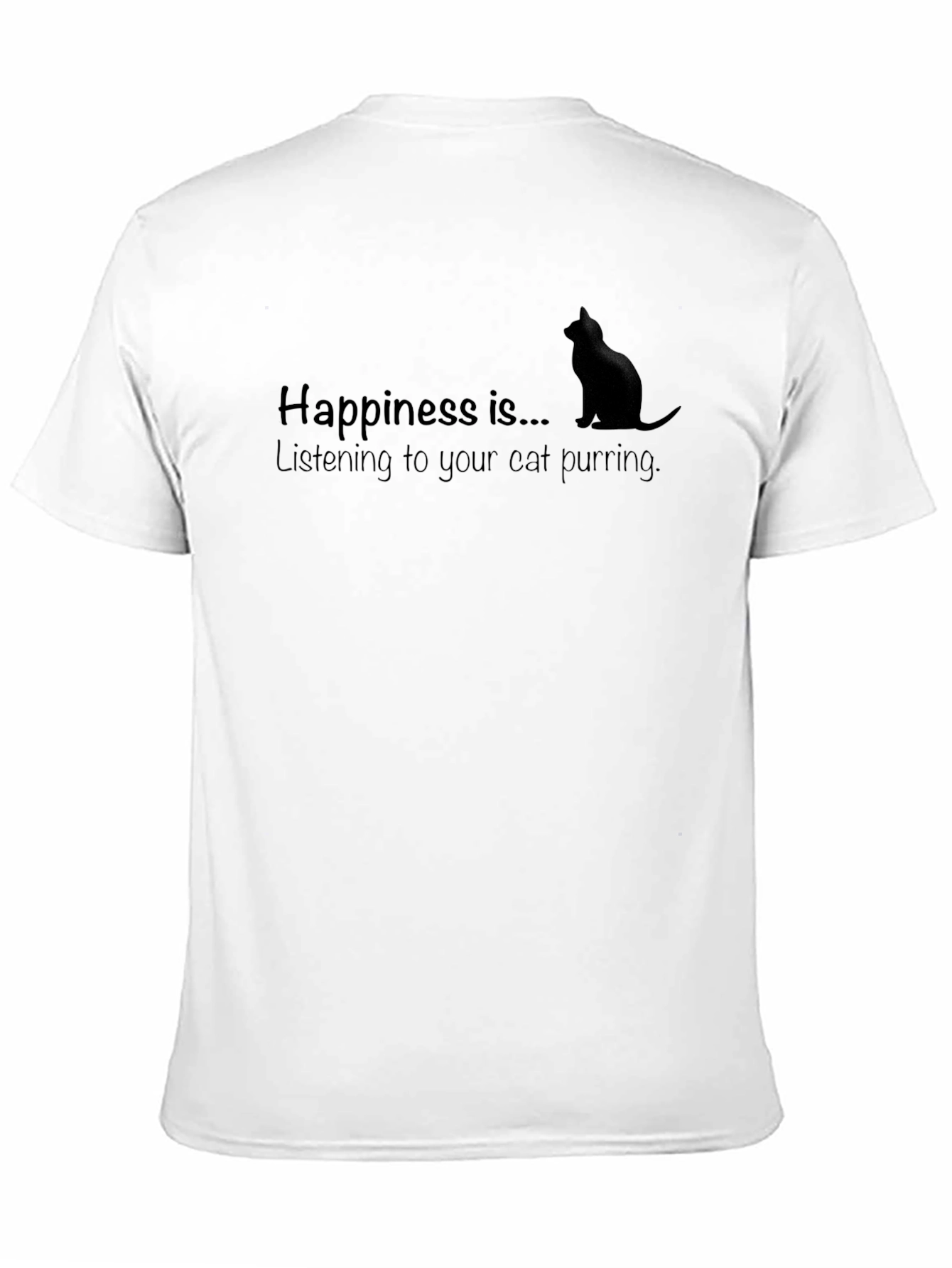 Happiness is... Cat Purring Graphic T-Shirt
