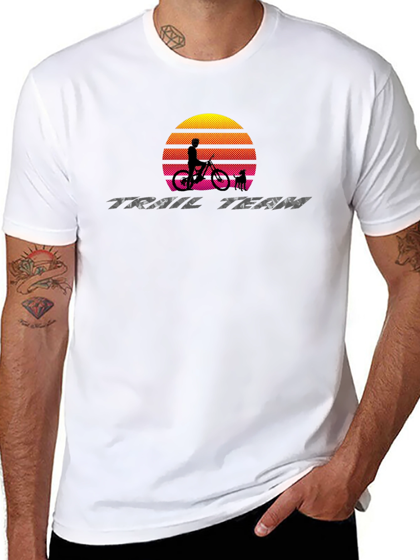 Trail Team Mountain Bike Sunset Graphic Tee
