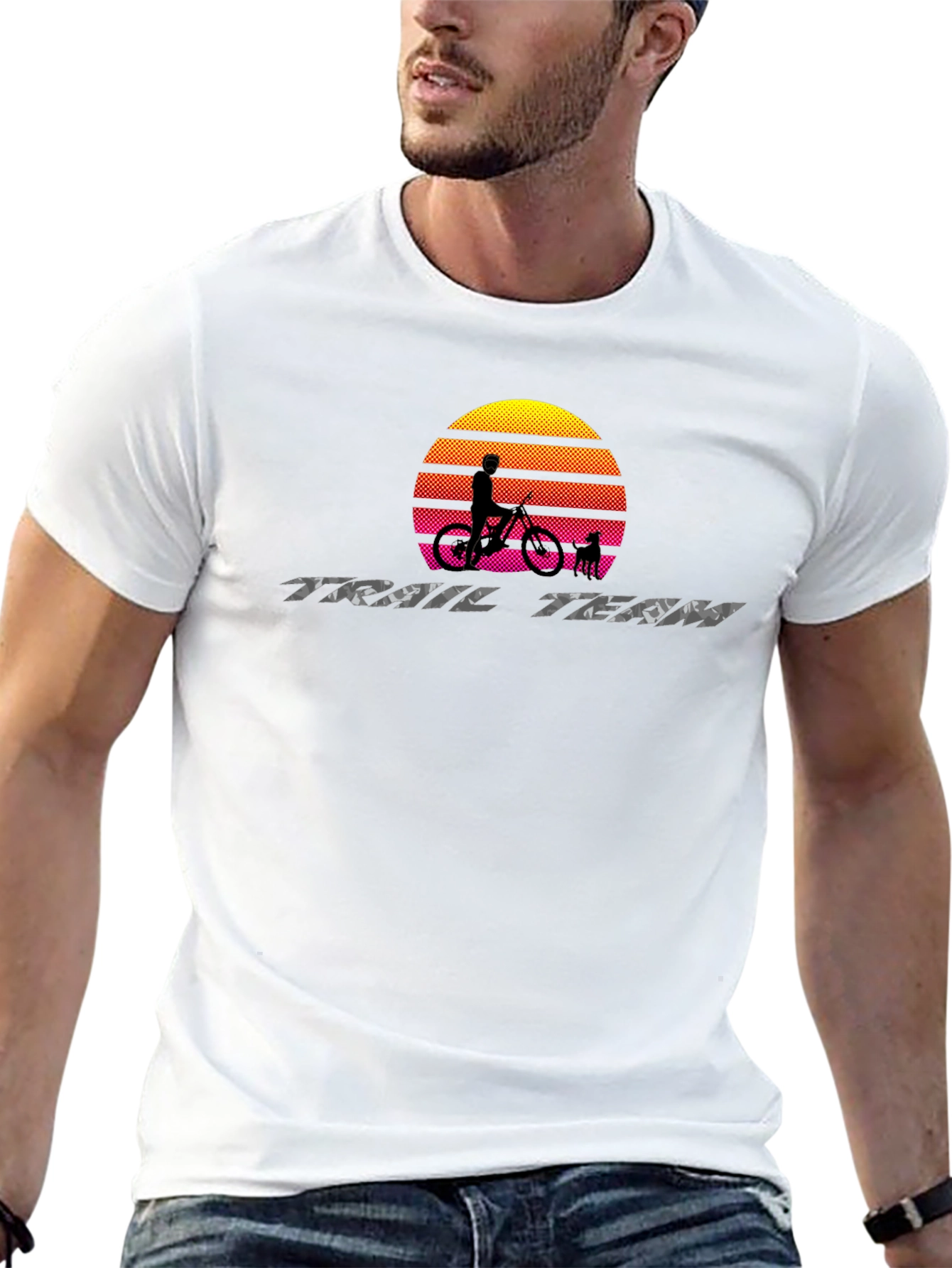 Trail Team Mountain Bike Sunset Graphic Tee