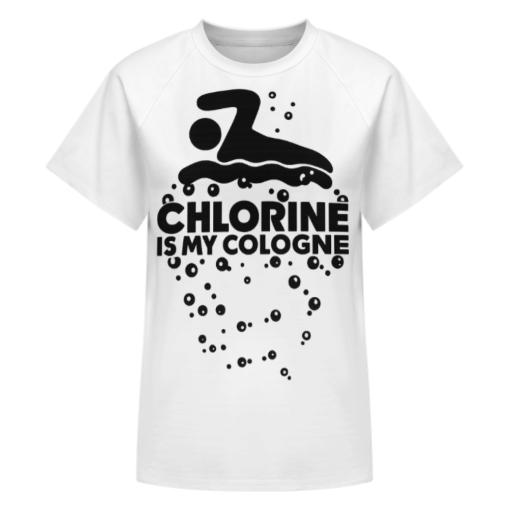 Chlorine Is My Cologne Swimmer Graphic T-Shirt – Funny Swim Team Tee for Pool Lovers(z304)