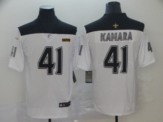 Men's New Orleans Saints Alvin Kamara #41 White City Edition Game Jerseys