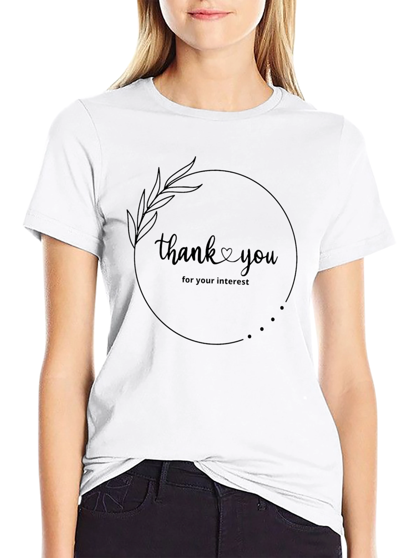 Thank You Graphic Print Crew Neck T-Shirt