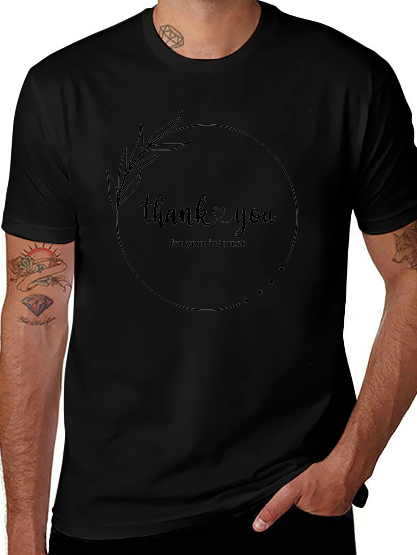 Thank You Graphic Print Crew Neck T-Shirt