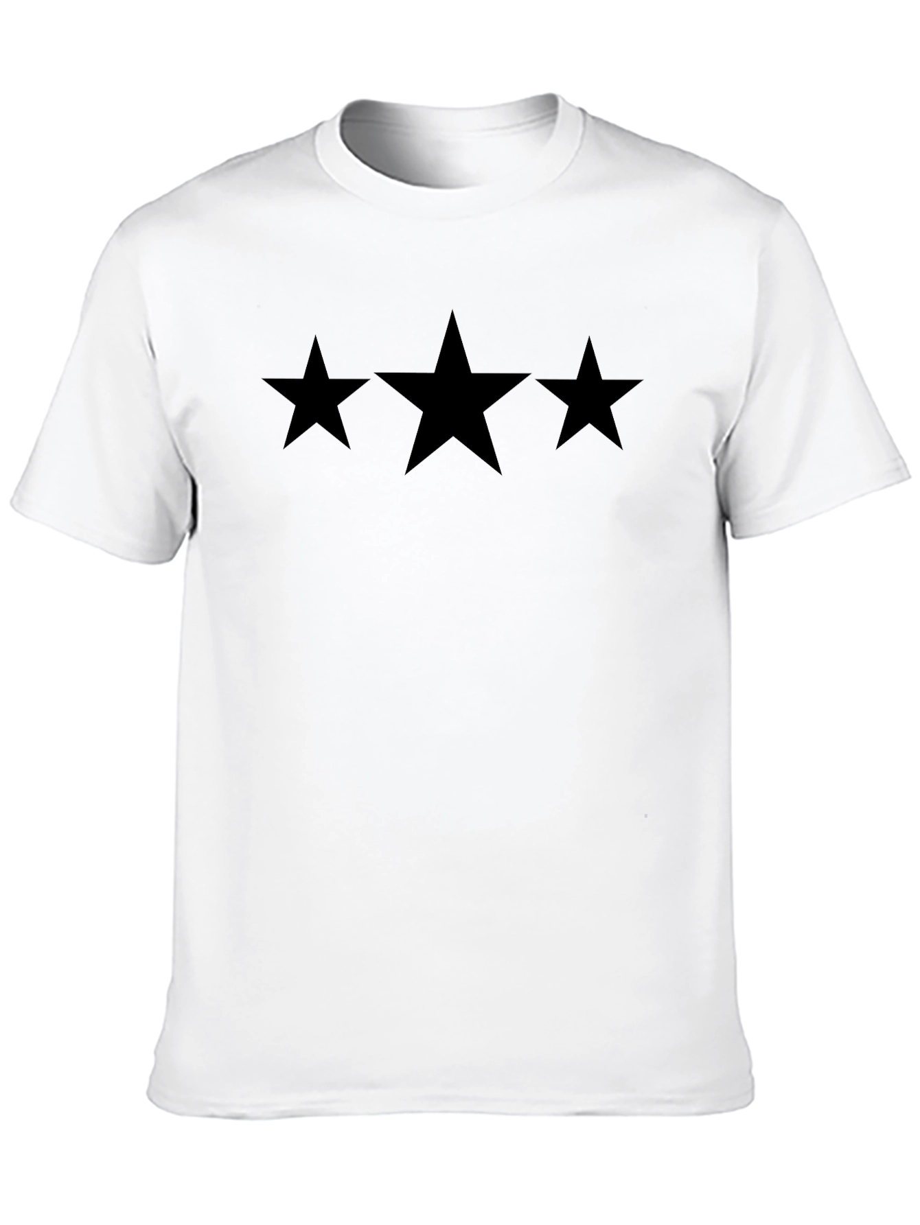 Three Star Graphic Black T-Shirt