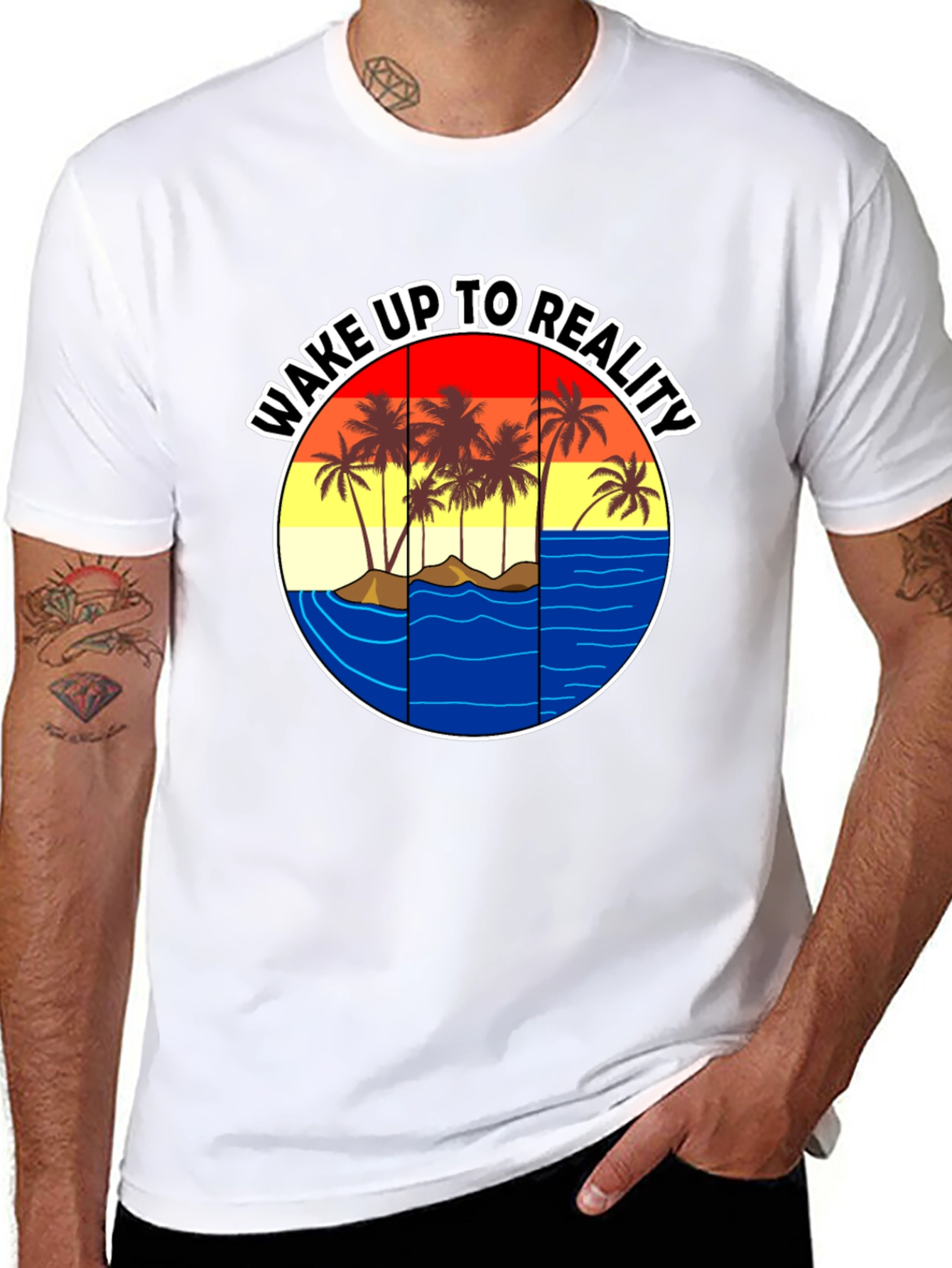 Wake Up To Reality T-Shirt - Tropical Graphic Tee
