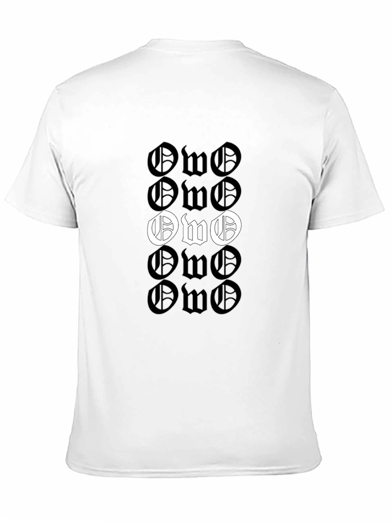 Black OWO Letter Print T-Shirt