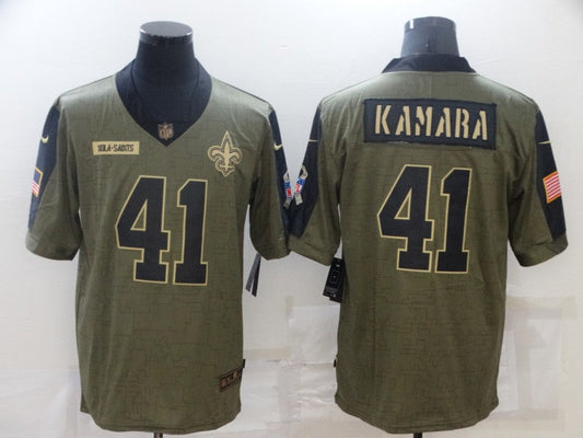 Men's New Orleans Saints Alvin Kamara #41 Brown Game Player Jerseys