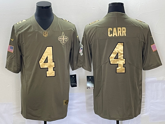 Men's New Orleans Saints Derek Carr #4 Brown Player Jerseys