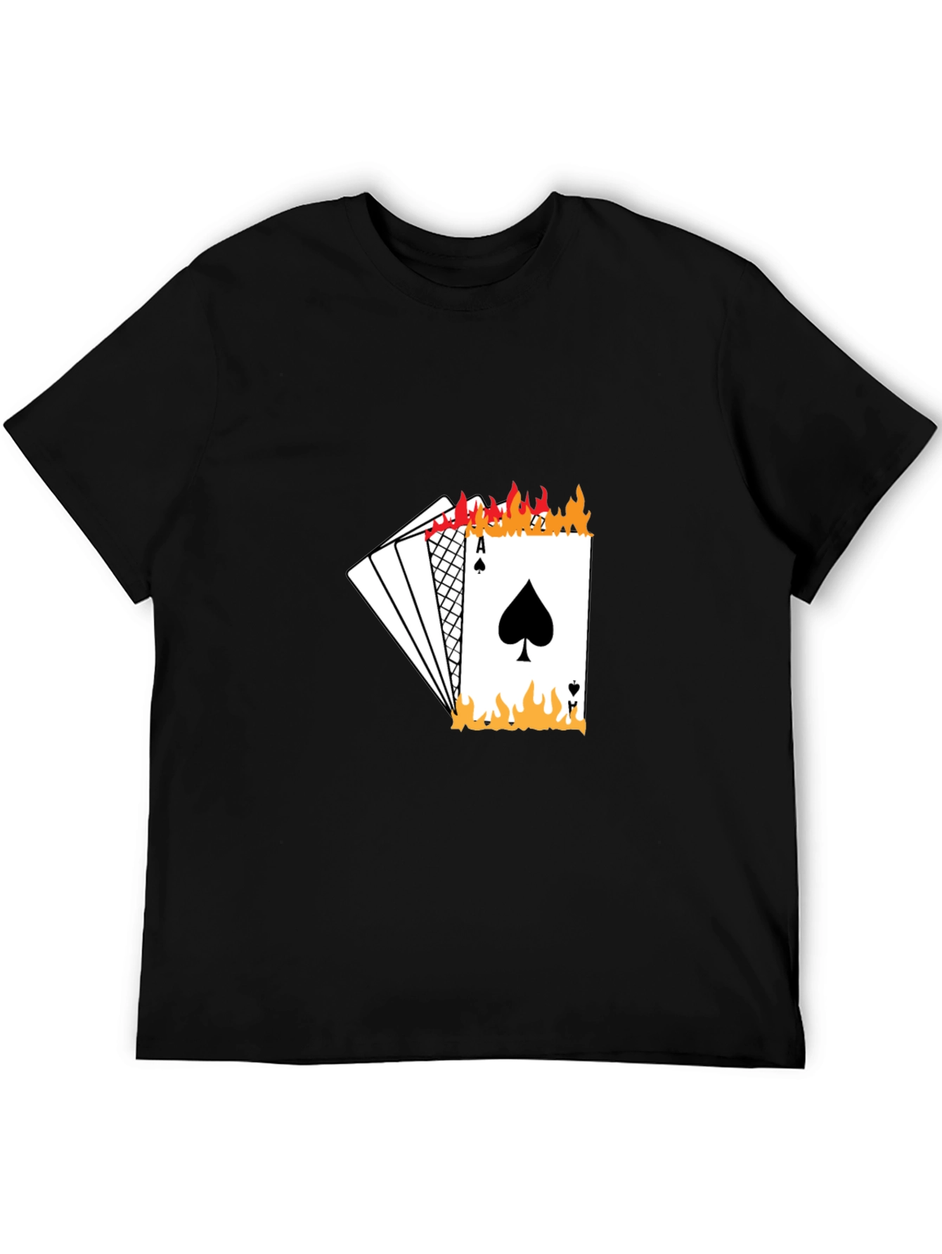 Ace of Spades Burning Playing Card Graphic T-Shirt