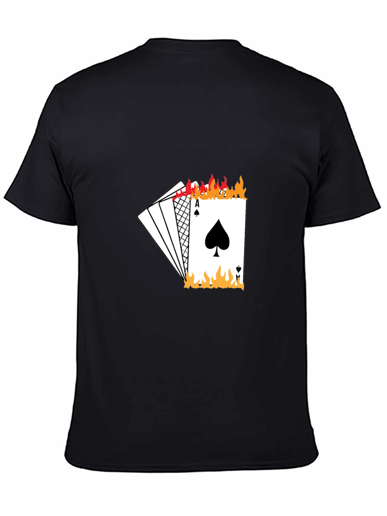 Ace of Spades Burning Playing Card Graphic T-Shirt